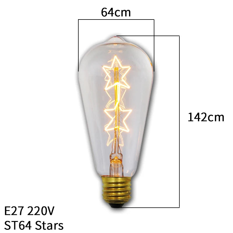 ampoules filament vintage spirales dorées transparentes écolues e27 40w 30000h vintage rétro