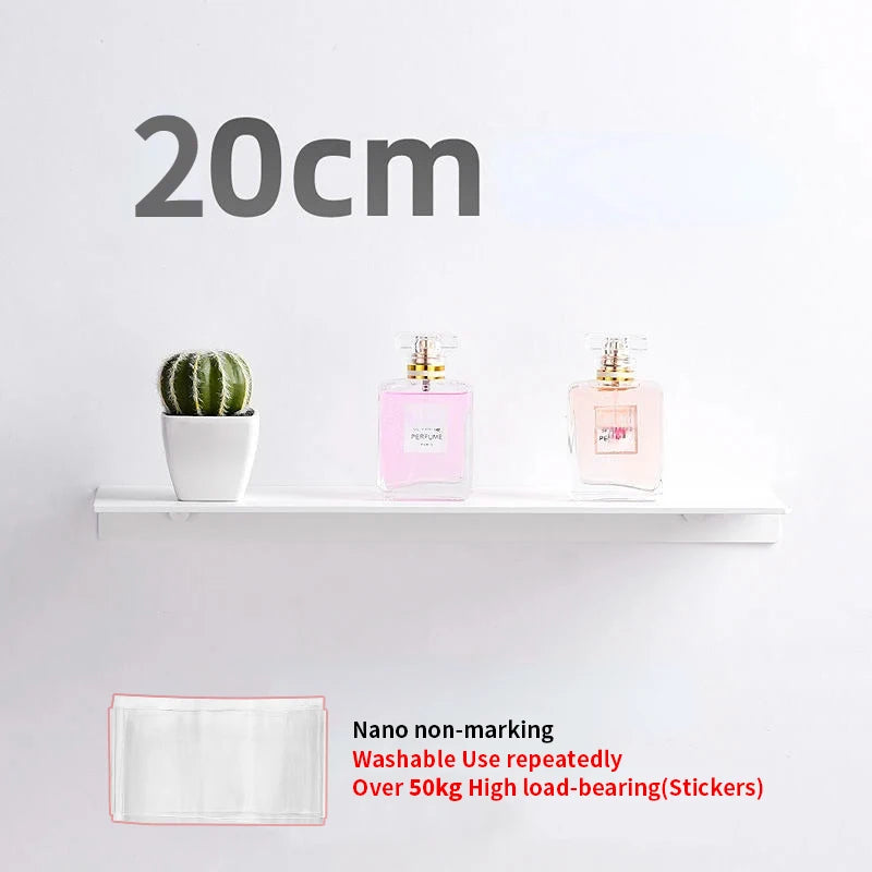 étagères murales modernes adhésives sans perçage blanc noir alliage aluminium rangement salle bain cuisine
