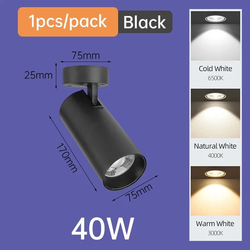 lampe led moderne 12w 20w 40w noir blanc neutre froid chaud