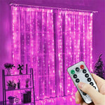 rideau lumineux led rose blanc multicolore motif étoile translucide moderne 300 leds télécommande usb