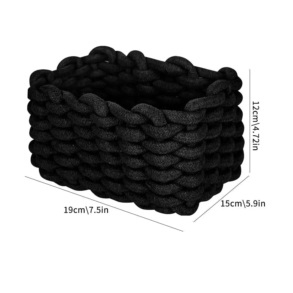 panier tissé main pliable respectueux environnement gris clair blanc noir rustic