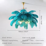 lustre led plumes rose blanc bleu moderne élégant tringle suspension chambre salon