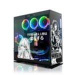 autocollants pvc noir blanc dessins anime texte japonais vis boitier pc moderne