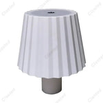 lampe table moderne bleu noir blanc rayures verticales abat jour base rechargeable led 5w