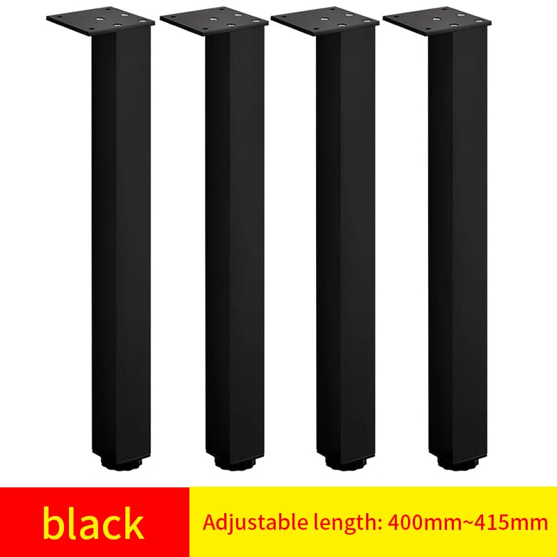 pieds meuble carrés aluminium noir armoire canapé table basse support moderne