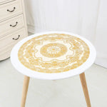 serviette table moderne broderie fleur doré réutilisable imperméable maison fête banquet