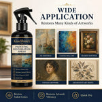 spray restauration peinture 100ml noir étiquette dorée contemporain rapide huile toile