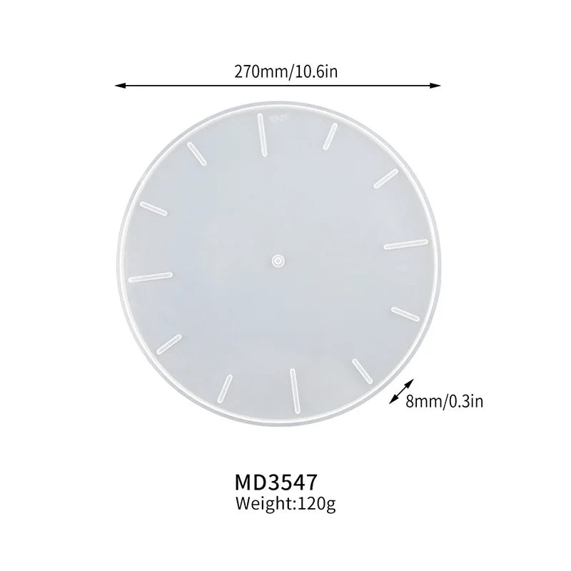 moule silicone horloge grande taille chiffres romains vagues abstraites coquillages transparent décoration maritime vintage
