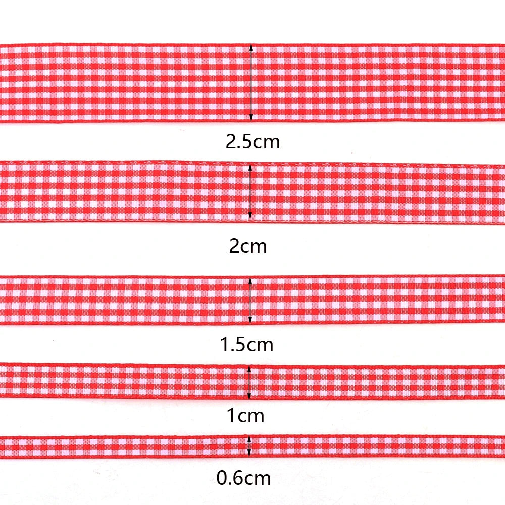 ruban carreaux rouge blanc polyester traditionnel 10 yards roll adhésif décor festif maison