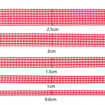 ruban carreaux rouge blanc polyester traditionnel 10 yards roll adhésif décor festif maison
