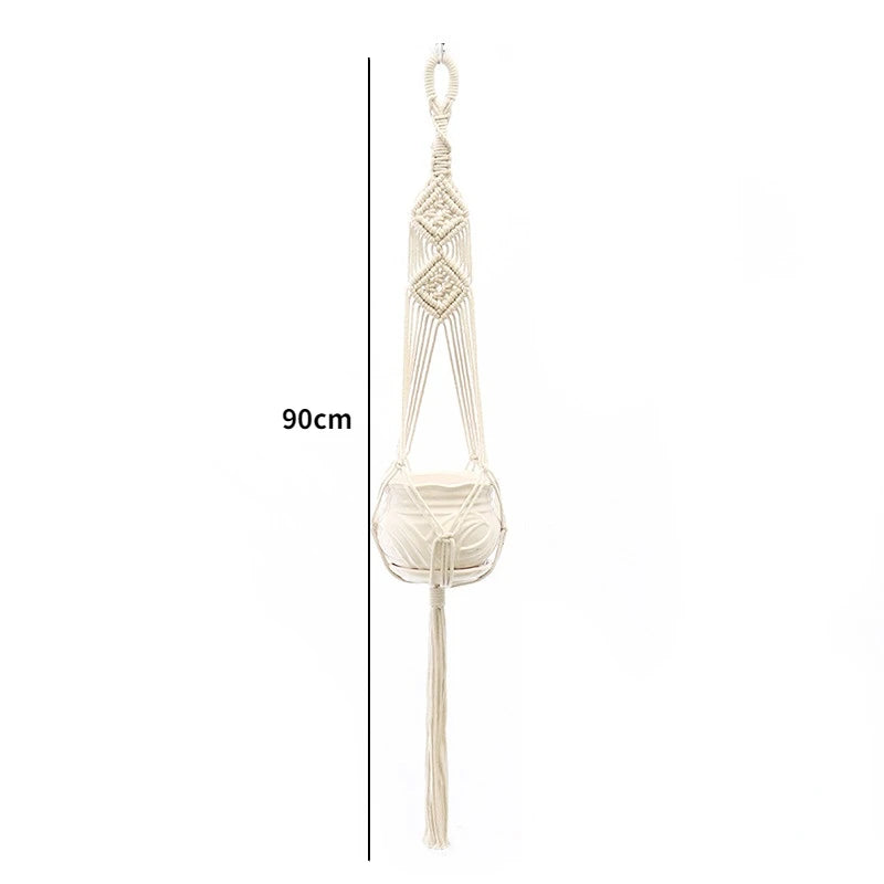 porte plantes suspendus macramé bois boho pots fleurs jardins decoration balcon maison