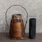 panier rotin tressé main vase bambou décoration fleurs rustique artisanal maison