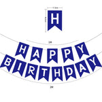 guirlande fanions happy birthday bleu rose noir gris vert turquois festif anniversaire enfant mariage