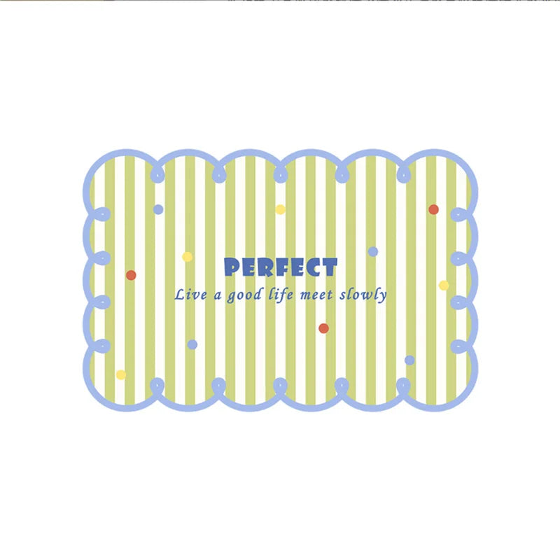 tapis moderne placemats rayures horizontales bleu clair rose vert respectueux environnement