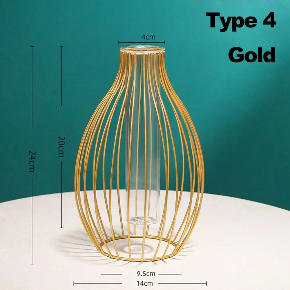 vase decoratif moderne noir or motif geometrique transparent decoration maison