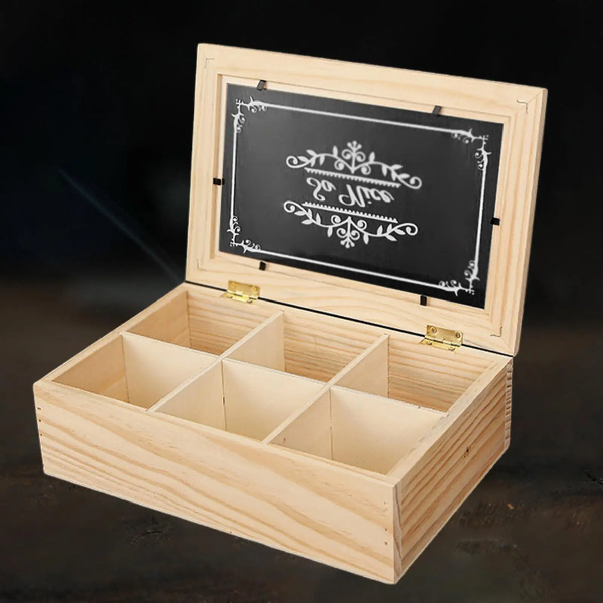 organisateur compartiments bois rustique décoration maison six coffrets almacenamiento transparente