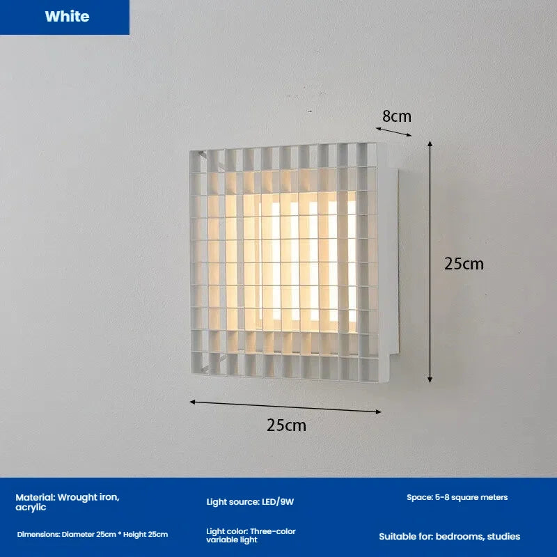 lampe murale moderne blanche grille métal éclairage quotidien cuisine salle bain
