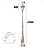 lampe rue dorée texture classique ornements floraux éclairage extérieur ip65 led aluminium