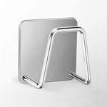porte serviettes moderne minimaliste acier inoxydable finition polie noir argenté rondelles adhésives