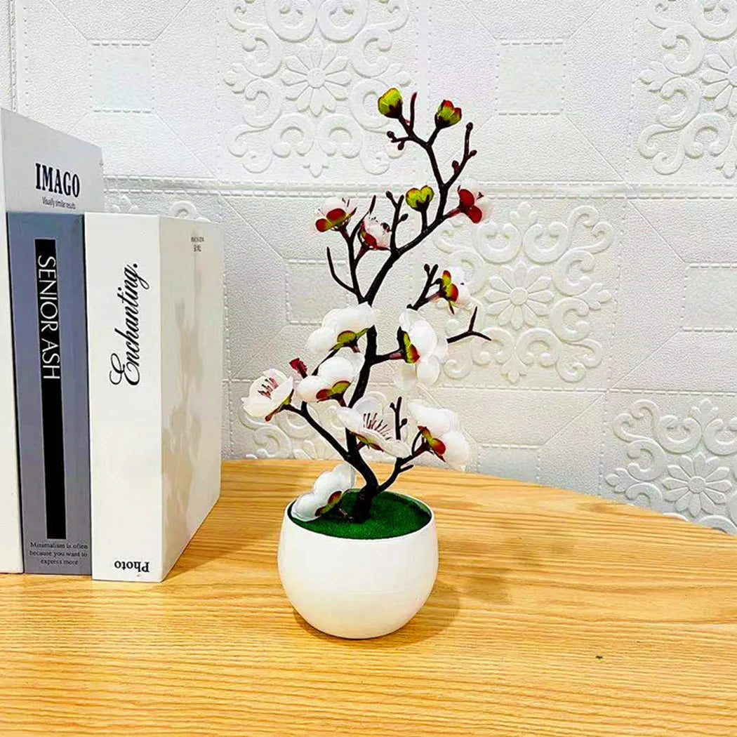plantes artificielles fleurs vertes pot blanc intérieur décoration moderne anniversaire baby shower