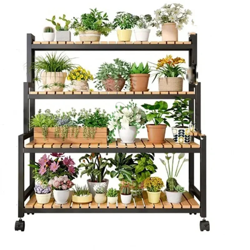 Structure d'étagère à plantes minimaliste vue de côté