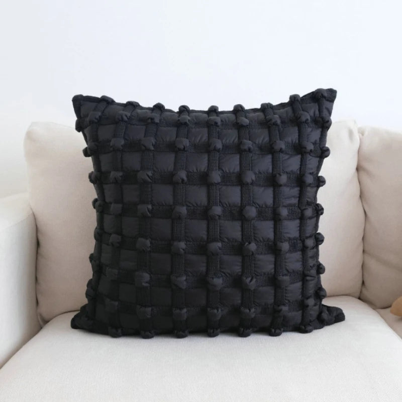 coussin brodé pommes noir blanc housses d'oreiller polyester moderne décoration intérieure 45x45cm 30x50cm voiture