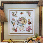 kit broderie fleur multicolore traditionnel coton aiguilles instructions peinture package