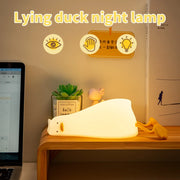 lampe d'ambiance canard couché blanc jaune lumière douce chambre enfant décorative mignonne ordinateur smartphone