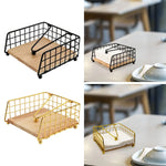 porte serviettes moderne noir doré base bois clair rangement table serviettes papier couverts moderne