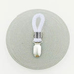pinces serviettes corde tressée moderne couleur beige noir blanc rouge vert clips magnétiques salle