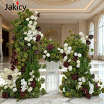 décoration florale mariage vert blanc bordeaux pompons hortensias orchidées extérieure élégante romantique champêtre