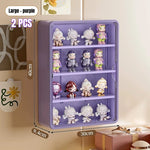 rangement mural moderne figurines blind box blanc jaune violet treillis anti poussière