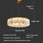 lustre suspension moderne marbre blanc doré lampe suspendue salon luxe table manger élégant