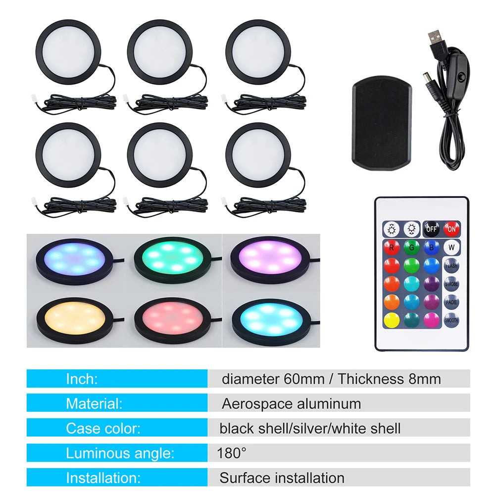 spot led noir blanc 5v usb rgb 24 touches kit commutateur distance lampe mince