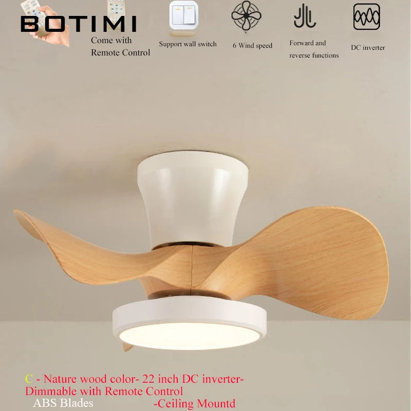 ventilateur moderne lumière led télécommande bois naturel moderne