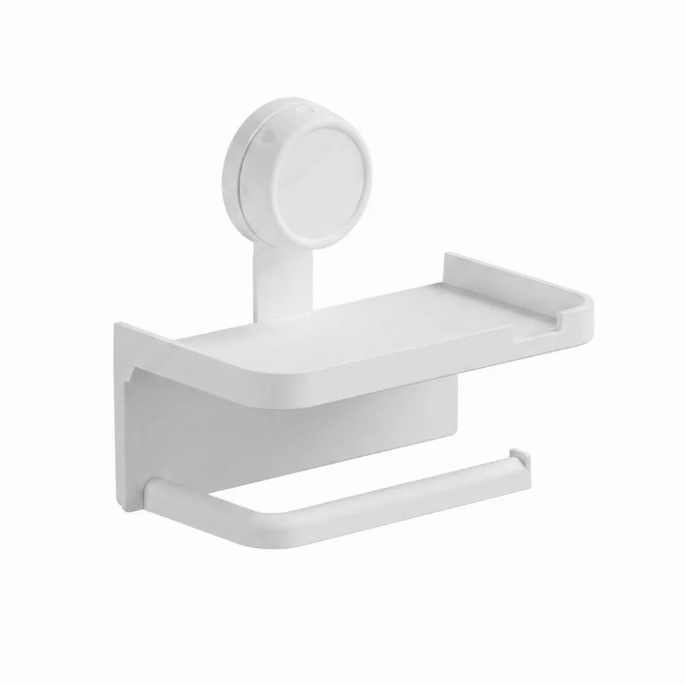 porte papier toilette étagère moderne ventouse multifonctionnelle blanc noir argenté minimaliste concave marbre carrelage