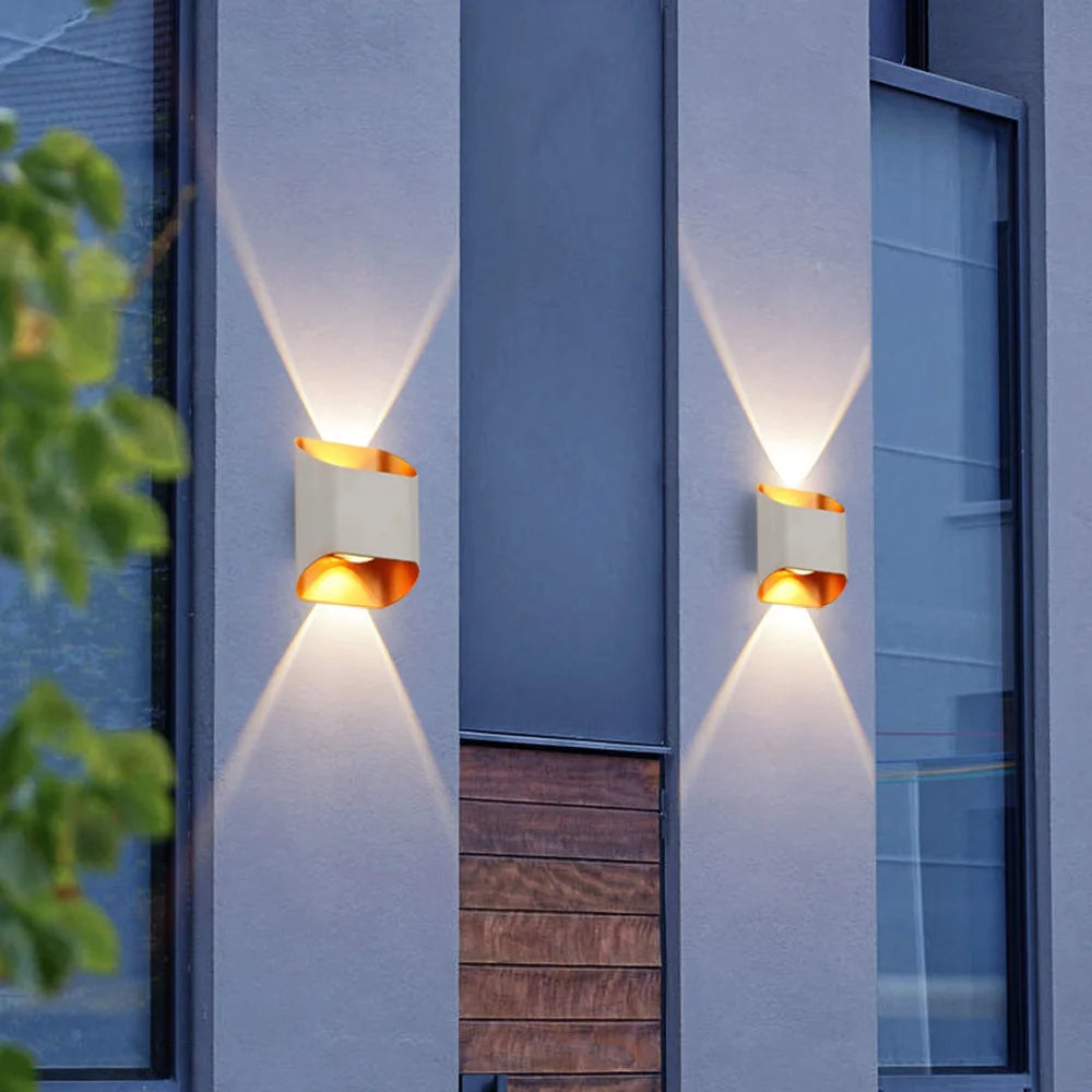 applique murale led moderne blanc doré contemporaine minimaliste étanche ip66 chambre entrée étude(toucher interrupteur)