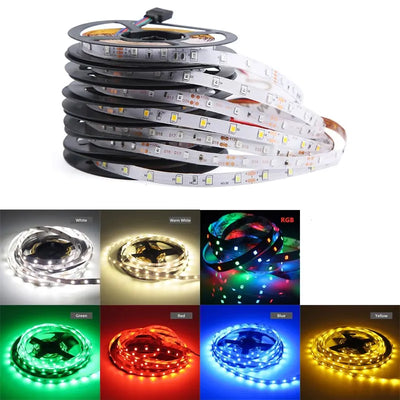 Ruban LED RGB 5m étanche recoupable pour décoration intérieure