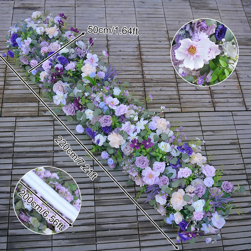 arche décorative fleurs artificielles violet vert anniversaire mariage anniversaire baby shower décoration extérieure