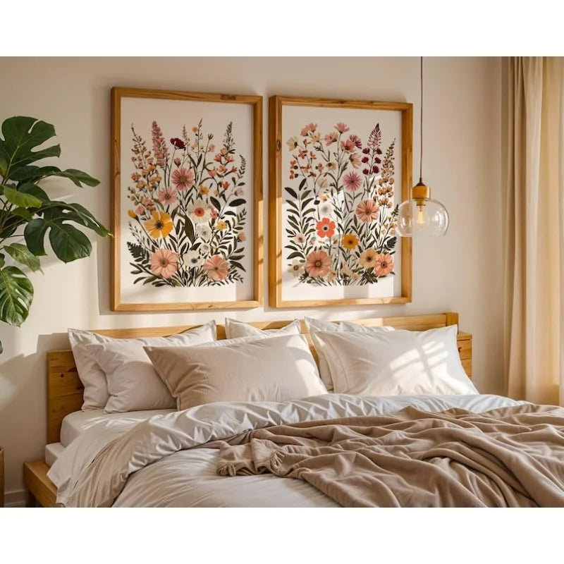 affiches murales toile fleurées modernes sans cadre 30x40cm 40x60cm combinaison floral détaillé minimaliste