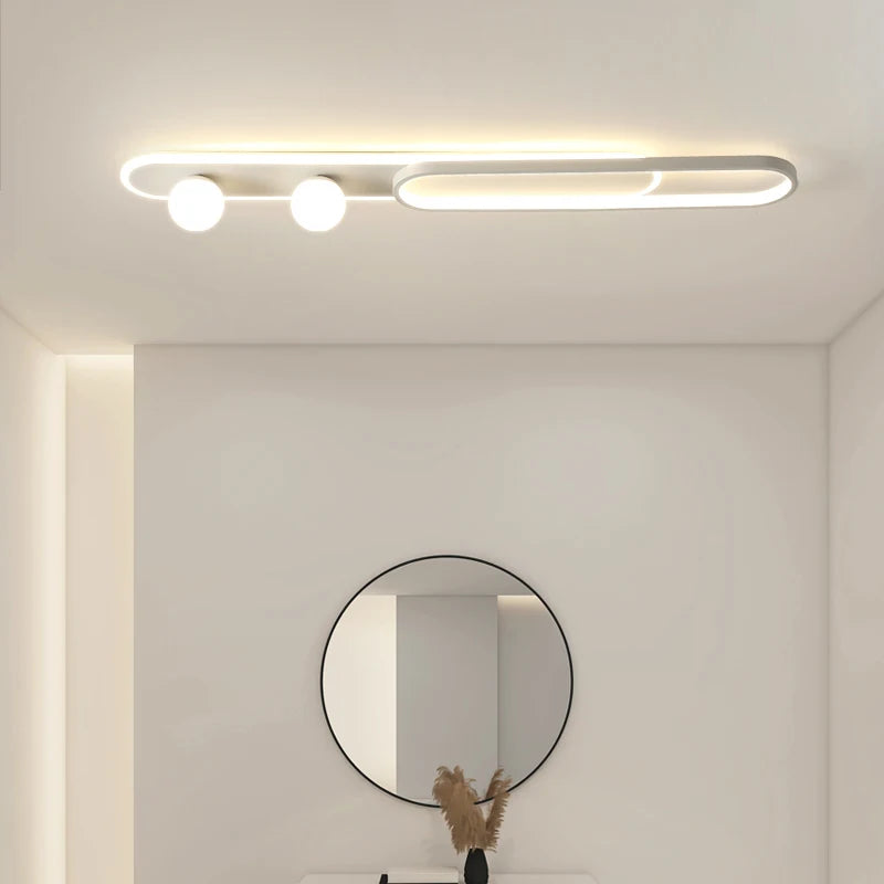 lampe couloir moderne blanc noir doré sans télécommande opacité contemporaine aluminium monté surface