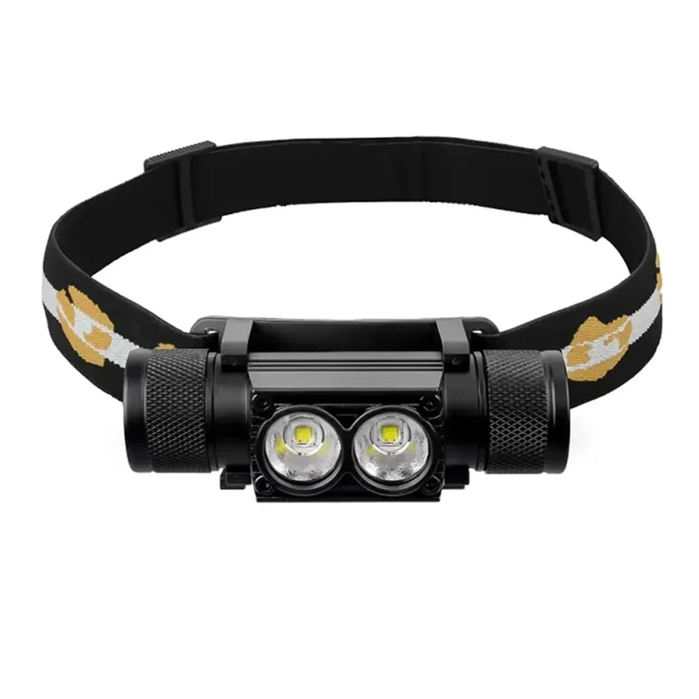 lampe frontale led rechargeable 1200 lumens ipx6 étanche hiking noir jaune vert