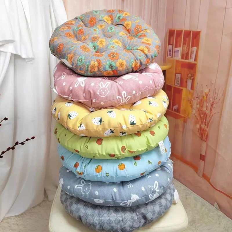 coussin siège fibre lin moderne rose jaune gris vert bleu animaux fruits arbres