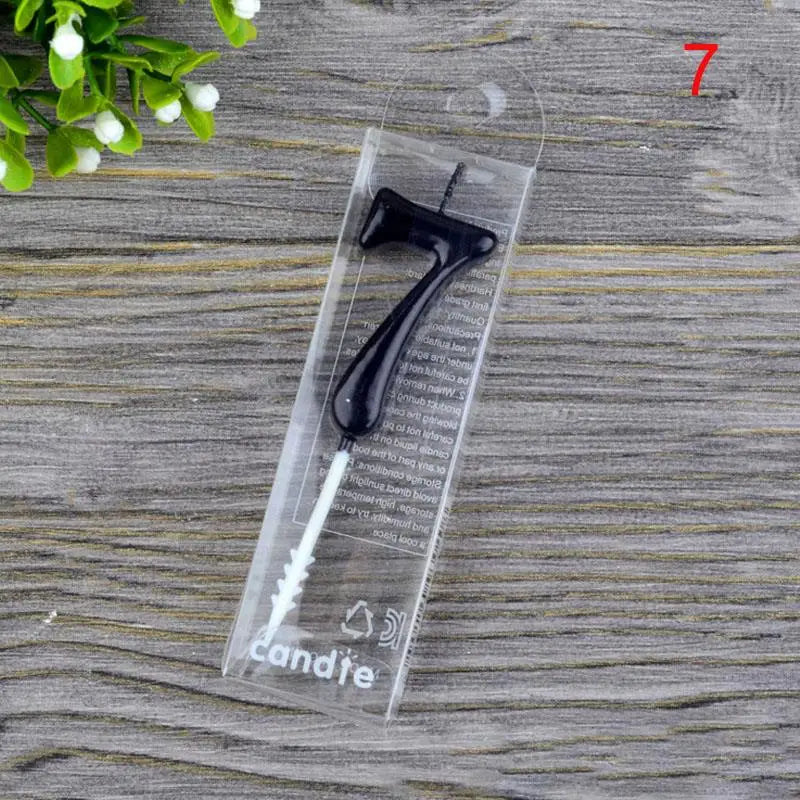 bougies numériques anniversaire noires décoration gâteau moderne adhésif