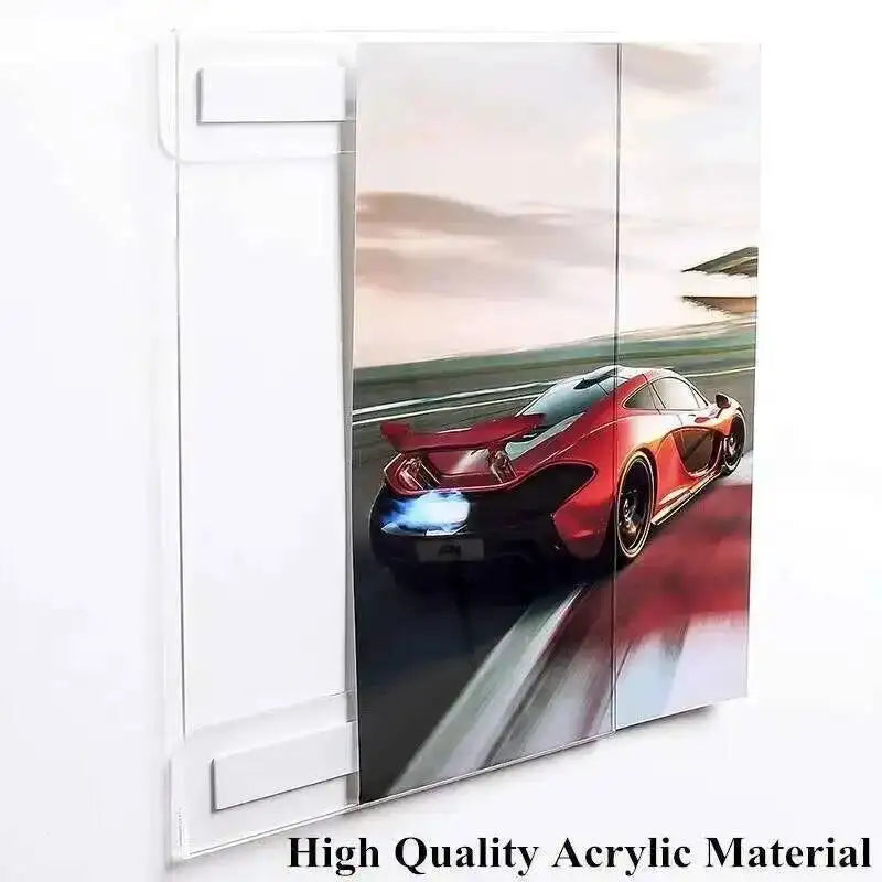 cadre acrylique transparent moderne clips poster voiture sportif a4 horizontal vertical