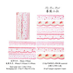 rubans décoratifs fleurs pois plaid sticker dentelle rose vert bleu blanc