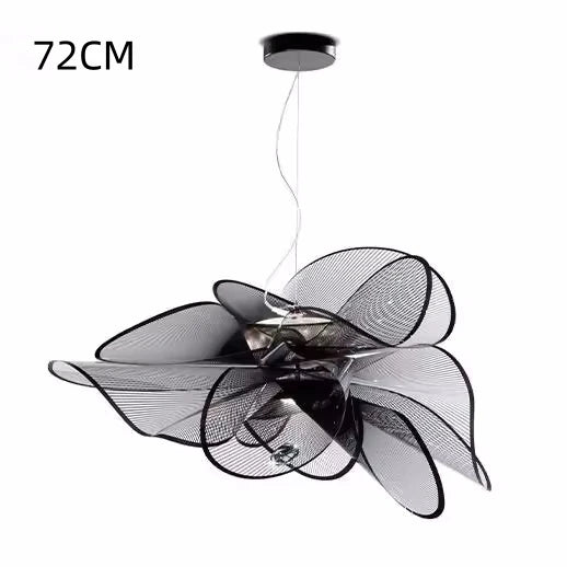 suspension lumineuse contemporaine blanc translucide floral abstraite filigrane minimaliste chambre salon