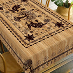 nappe viking arbre vie oiseaux runes beige noire moderne rectangle polyester réutilisable table cuisine