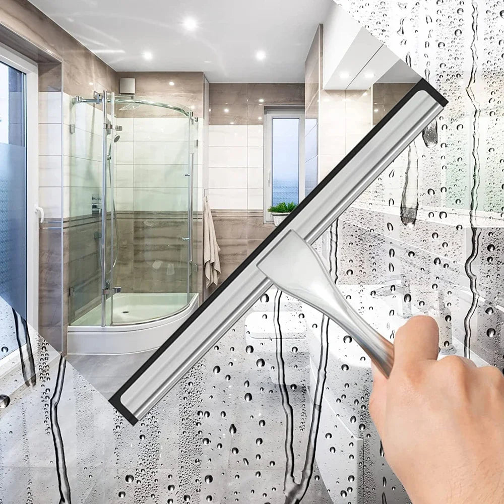 outil nettoyage fenetre lame transparente manche zinc plaque support mural crochet suspension moderne respectueux
