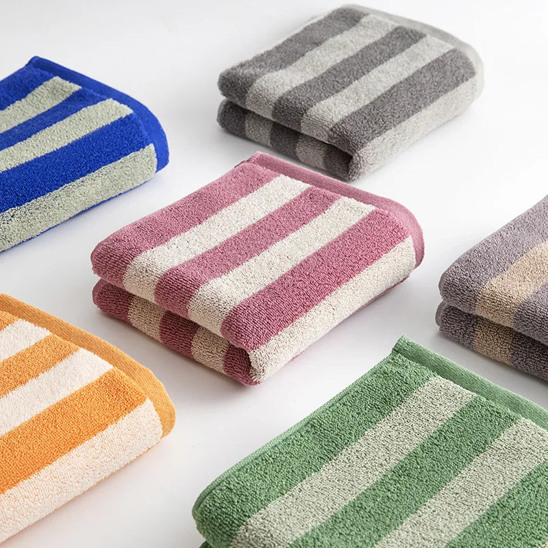 serviettes bain coton carreaux violet orange vert gris rapide moderne